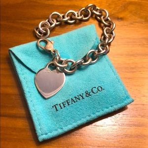 Silver Tiffany & Co. Heart Tag Charm Bracelet